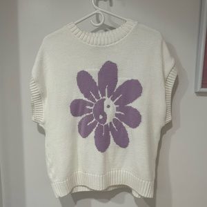 YING YANG FLOWER OVERSIZED SWEATER lilac size 4